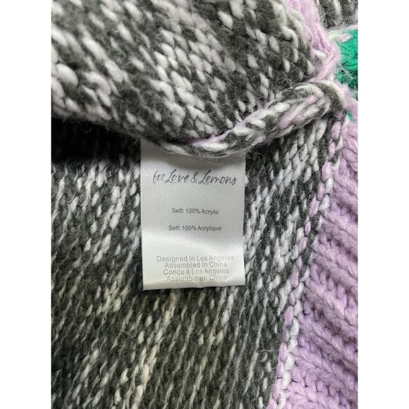 For Love & Lemons 'Finley' Green Acrylic Sweater Size S - Picture 5 of 5